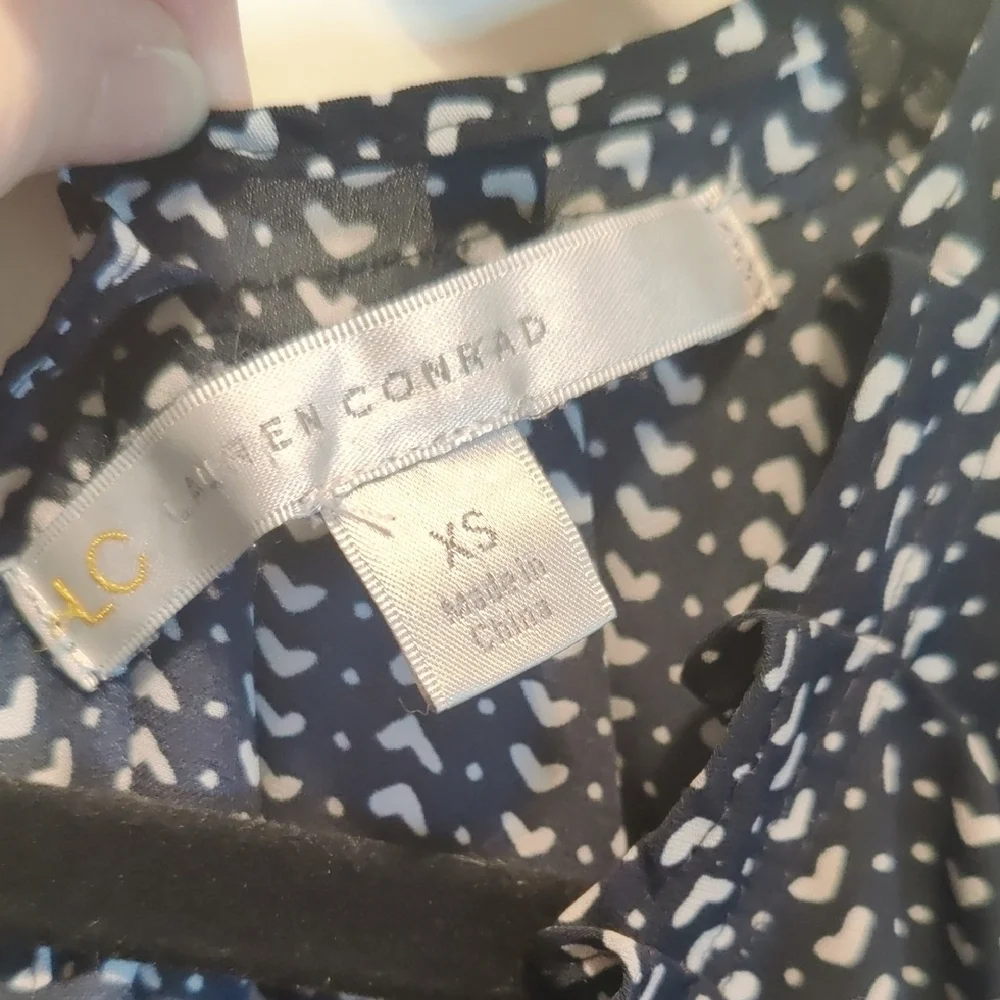 LC Lauren Conrad Midnight and Ivory Blouse - Picture 3 of 5
